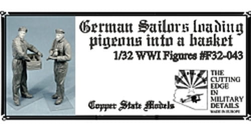 Go to product Copper State Models CSM F32043 - 1:32 German Sailors Loading Pigeons Into A Basket WWI Figures