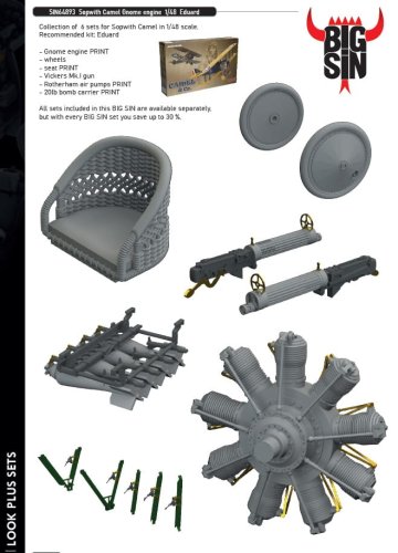 Go to product Eduard SIN64893 - 1:48 Sopwith Camel Gnome engine