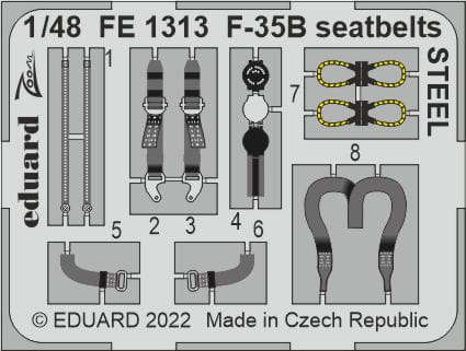 Go to product Eduard FE1313 - 1:48 F-35B seatbelts - Steel