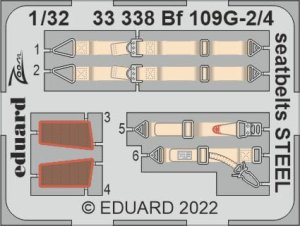 Eduard 33338 - 1:32 Bf 109G-2/4 seatbelts - Steel