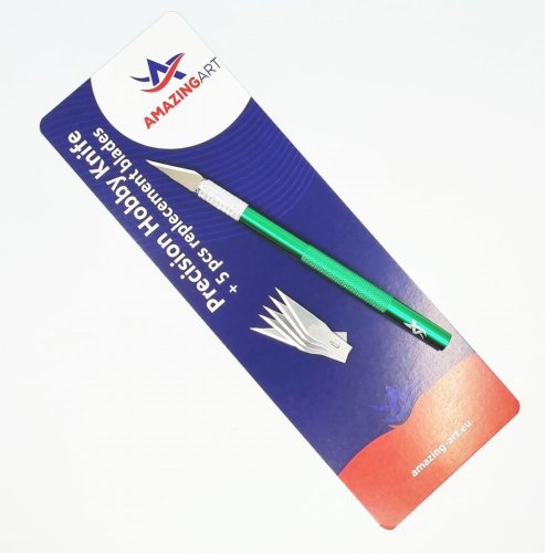 Go to product Amazing Art 17058 - Skalpel modelarski green + 5 ostrzy