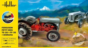 Heller 52326 - 1:24 Ferguson Petit Gris TE-20 + FF-30 model set + Diorama
