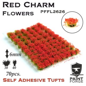 PAINT FORGE 26-20 - Flower tufts - 6mm x 50 szt - Red Charm Flowers