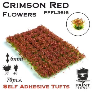 PAINT FORGE 16-20 - Kępy kwiatów 6 mm x 50 szt - Crimson Red Flowers