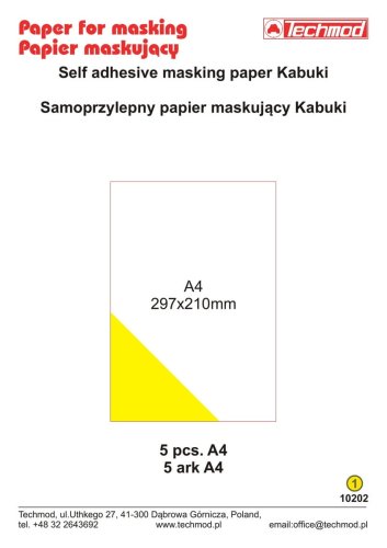 Go to product Techmod 10202 - Self adhesive Kabuki masking paper 5 A4 sheets.