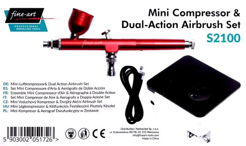 Go to product Fine-Art FA-S2100 - Mini air compressor and an airbrush set