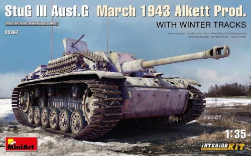 Go to product Miniart 35367 - 1:35 StuG III Ausf. G March 1943 Alkett Prod. With Winter Tracks w/ interior set