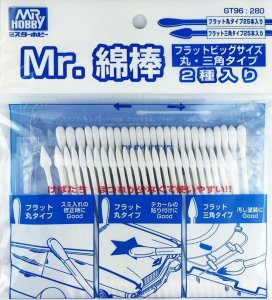Mr.Hobby GT-96 - Flat Round / Triangle cotton buds