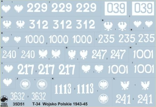 Go to product TORO MODEL 35D51 - 1:35 T-34 tanks in Polish service 1943 - 1945