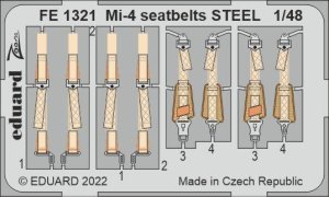Eduard FE1321 - 1:48 Mi-4 seatbelts - Steel