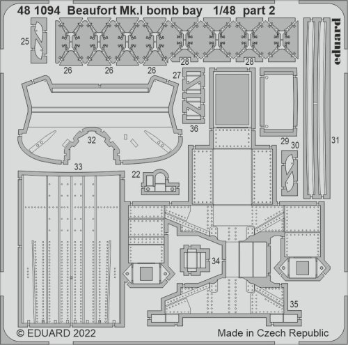 Go to product Eduard 481094 - 1:48 Beaufort Mk.I bomb bay