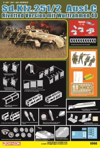 Go to product Dragon 6966 - 1:35 Sd.Kfz.251 Ausf.C Rivetted Version mit Wurfrahmen 40