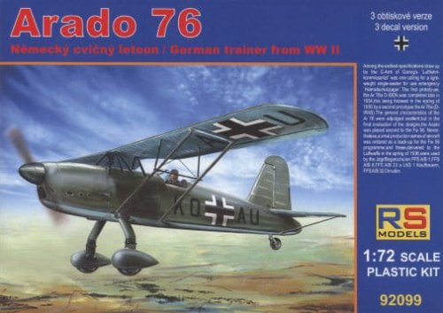 Go to product RS MODELS 92099 - 1:72 Arado 76