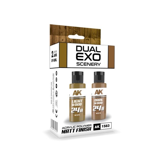 Go to product AK Interactive 1583 - Dual Exo Scenery Set 24 - Light Wood & Dark Wood