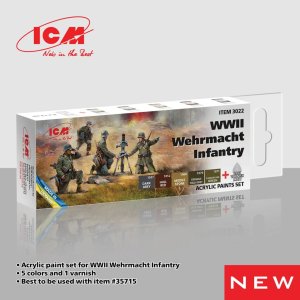 ICM 3022 - Zestaw farb WWII Wehrmacht Infantry