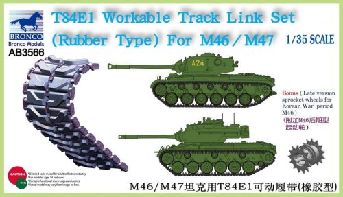 Go to product Bronco AB 3566 - 1:35 T84E1 Workable Track Link Set (Rubber Type) For M46/M47