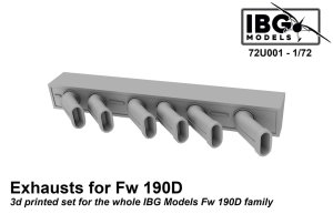 IBG 72U001 - 1:72 Exhaust for Fw190D - 3D printed set for IBG Models Fw190D family