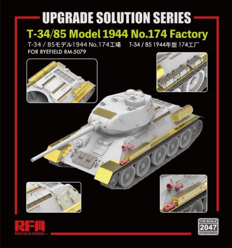 Go to product Rye Field Model 2047 - 1:35 T-34/85 Model 1944 No.174 Factory - Upgrade Solution