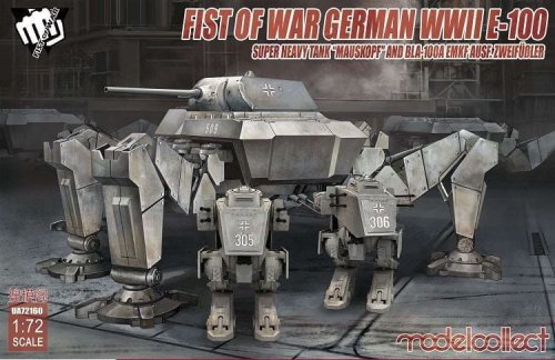 Go to product Modelcollect UA72160 - 1:72 German E-100 Super Heavy Tank Mauskopf and BLA-100A EMKF Ausf. Zweifussler