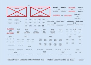 Eduard D32021 - 1:32 Mosquito B Mk.IV stencils