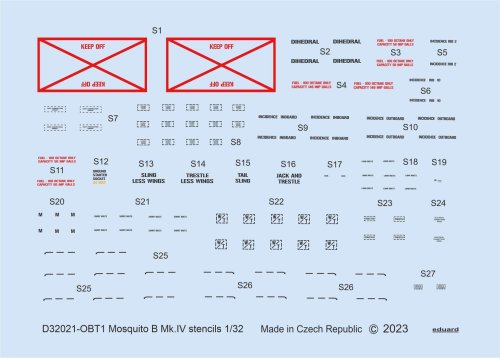 Go to product Eduard D32021 - 1:32 Mosquito B Mk.IV stencils