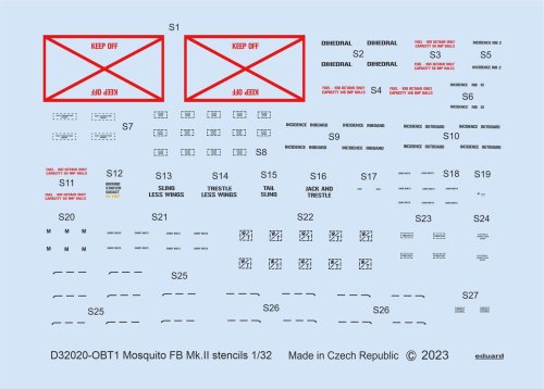 Go to product Eduard D32020 - 1:32 Mosquito FB Mk.II stencils