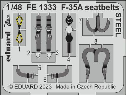 Go to product Eduard FE1333 - 1:48 F-35A seatbelts - Steel
