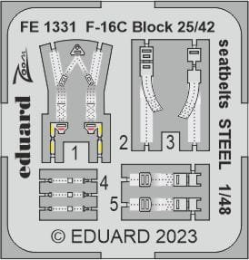 Eduard FE1331 - 1:48 F-16C Block 25/42 seatbelts - Steel
