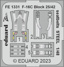 Go to product Eduard FE1331 - 1:48 F-16C Block 25/42 seatbelts - Steel
