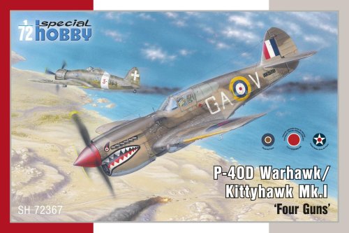 Go to product Special Hobby 72367 - 1:72 P-40D Warhawk / Kittyhawk Mk.I Four Guns