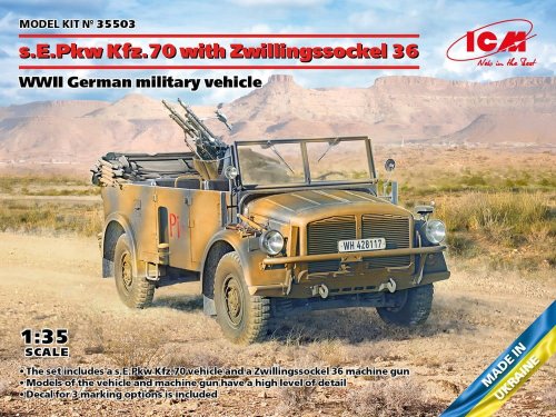 Go to product ICM 35503 - 1:35 s.E.Pkw Kfz. 70 with Zwillingssockel 36