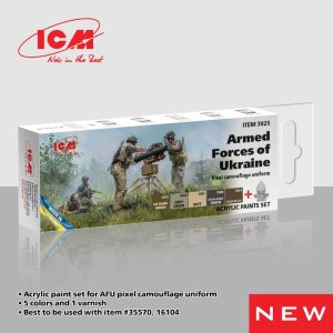ICM 3025 - Armed Forces of Ukraine pixel camouflage uniform paint set