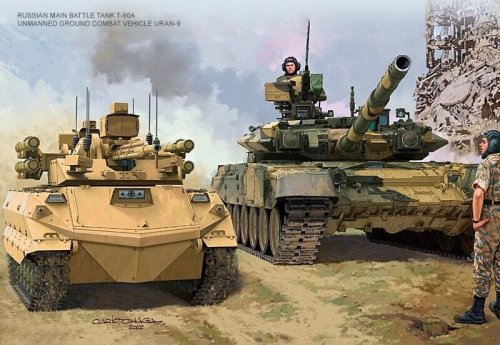 Go to product Amusing Hobby 35A053 - 1:35 Russian Main Battle Tank T-90A & Uran-9