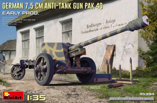 Go to product Miniart 35394 - 1:35 German 7,5cm Anti-tank gun PaK 40 Early production
