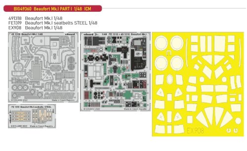 Go to product Eduard BIG49360 - 1:48 Beaufort Mk.I Part I
