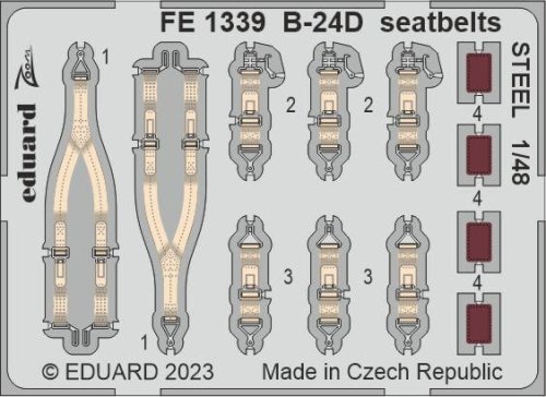 Go to product Eduard FE1339 - 1:48 B-24D seatbelts - Steel