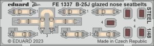 Eduard FE1337 - 1:48 B-25J glazed nose seatbelts - Steel