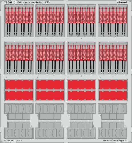 Go to product Eduard 73796 - 1:72 C-130J cargo seatbelts