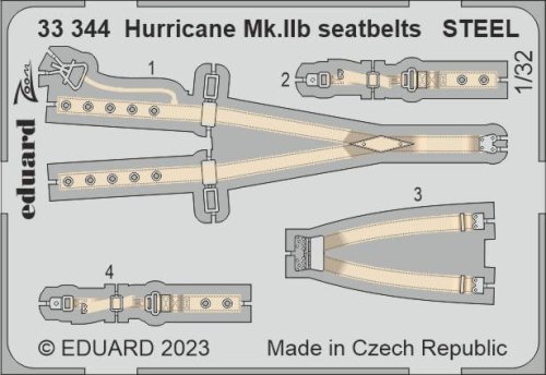Go to product Eduard 33344 - 1:32 Hurricane Mk.IIb seatbelts - Steel