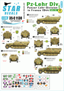 STAR DECALS 35-C1130 - 1:35 Panzer-Lehr Division # 3. Pz-Lehr Sdkfz 251 halftracks in France 1944.