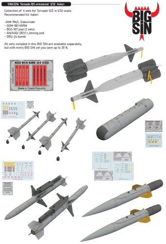 Go to product Eduard SIN63216 - 1:32 Tornado IDS armament