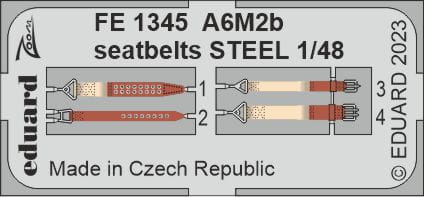 Go to product Eduard FE1345 - 1:48 A6M2b seatbelts - Steel