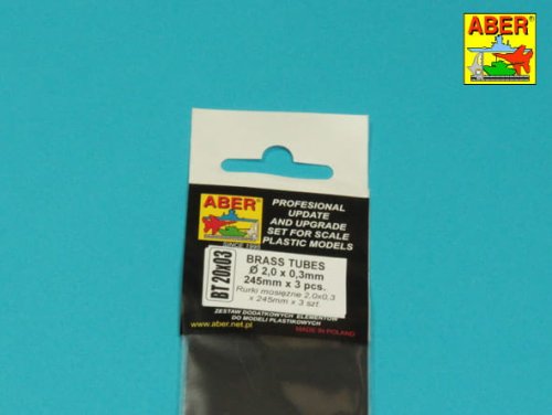 Go to product Aber BT20X03 - Brass Tubes 2,0 x 0,3 mm x 245 mm x 3 pcs