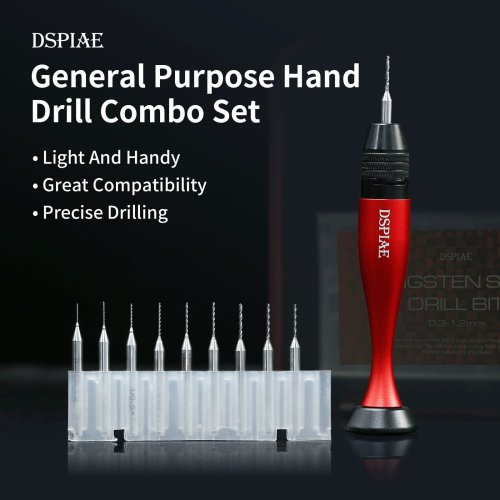 Go to product DSPIAE AT-VHDS - Mini hand drill with a 10 drill bit set