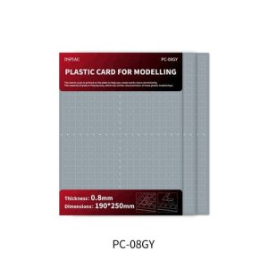 DSPIAE PC-08GY - Styrene sheets with grid. 250x190x0,8mm, 3 pcs