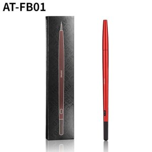 DSPIAE AT-FB01 - Metal handle paintbrush with replaceable painting tip, size 3/0 - red