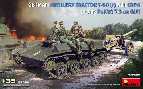 Go to product Miniart 35395 - 1:35 T-60 (r) German Artillery Tractor with Crew towing PaK40 7,5 cm Gun