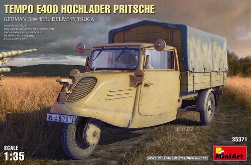 Go to product Miniart 35371 - 1:35 Tempo E400 Hochlader Pritsche German 3-Wheeled Delivery Truck