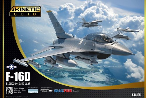 Go to product Kinetic 48105 - 1:48 F-16D Block 30/40/50 USAF