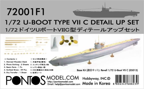 Go to product Pontos 72001F1 - 1:72 U-Boot Type VII C Detail up set